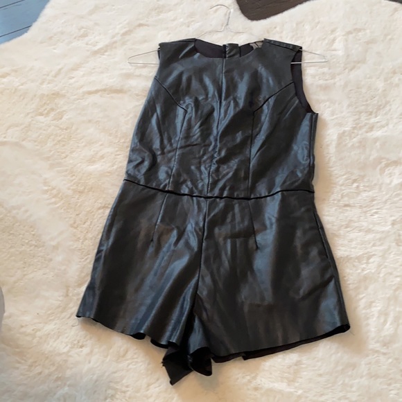 DIVIDED by H+M faux black leather romper/jumper - Picture 3 of 7